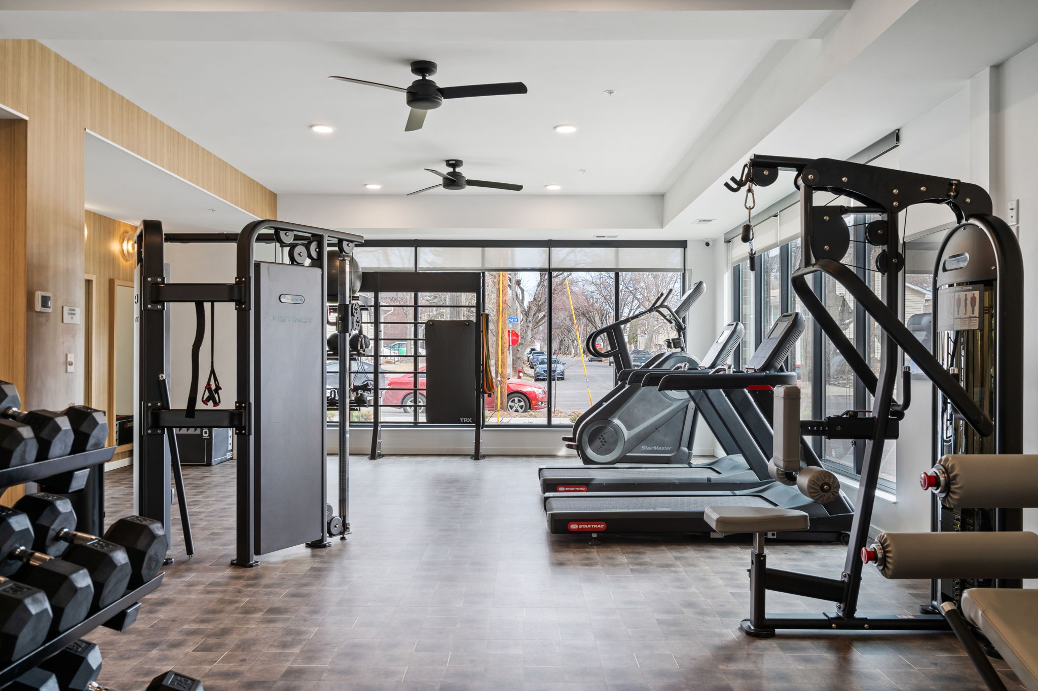 the community lounging fitness area